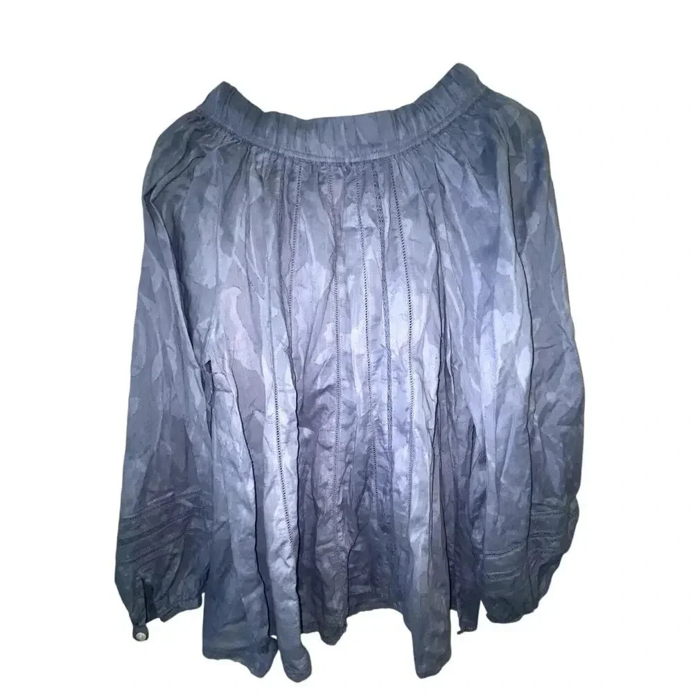 Roller Rabbit Womens Long Sleeve Off The Shoulder Embroidered Blouse